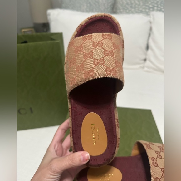 Gucci Canvas Ruggine Slides - Picture 5 of 11